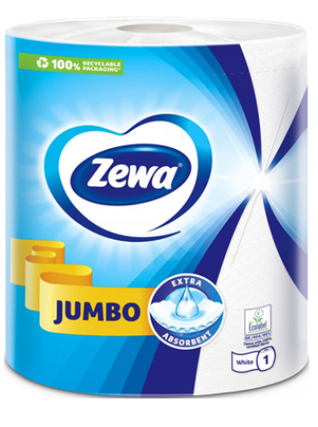 Бумага для дома Zewa Classic Jumbo 1 рулон 2-слойная белая 400 листов 