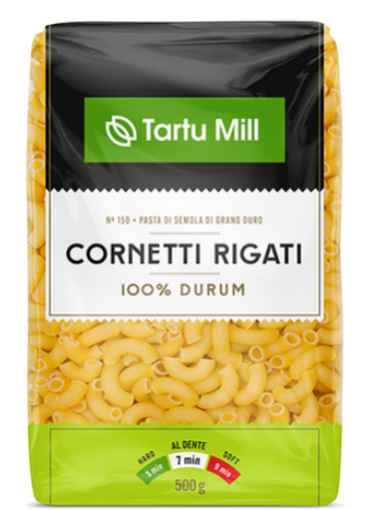 Макароны TARTU MILL Cornetti из твердых сортов пшеницы 500 г