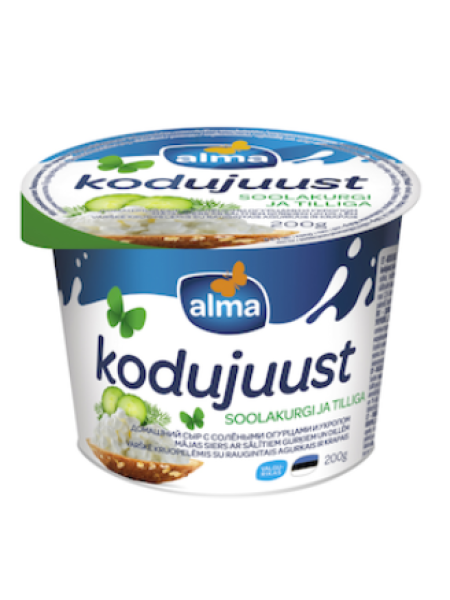 Творог с соленым огурцом и укропом ALMA Soolakurgi ja tilliga kodujuust 200г