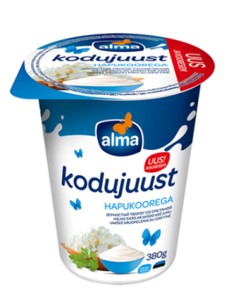 Творог со сметаной ALMA Hapukoorega kodujuust 380г