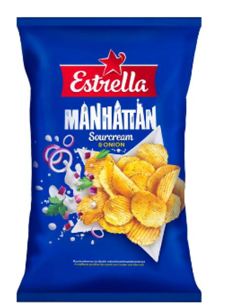 Чипсы со сметаной и луком Estrella Manhattan 275 г