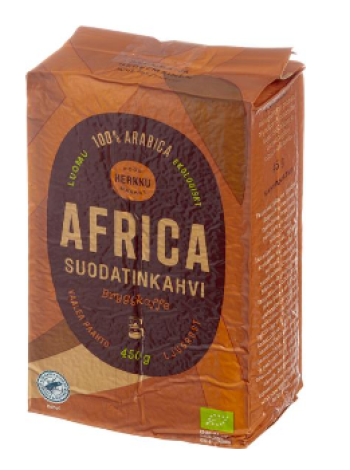 Молотый кофе Herkku Luomu Africa 450 г светлой обжарки