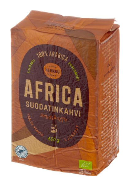 Молотый кофе Herkku Luomu Africa 450 г светлой обжарки