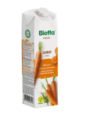 Сок органический морковный Biotta Porkkanatäysmehu 1л  