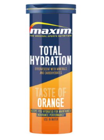 Шипучие таблетки с углеводами и электролитами Maxim Total Hydration 100 г апельсин