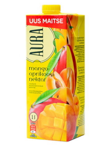 Сок нектар манго-абрикос Aura mango-aprikoosi nektar 1л