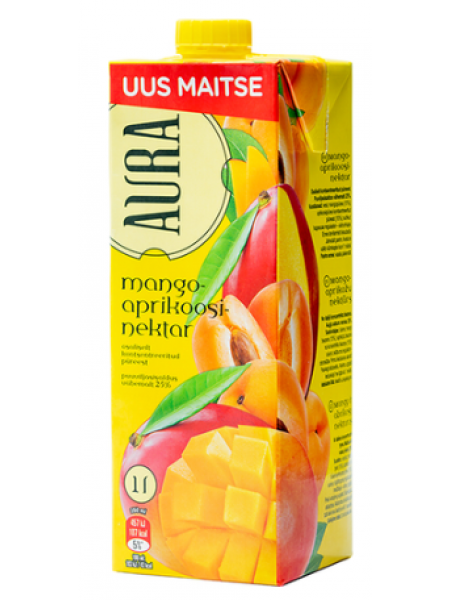 Сок нектар манго-абрикос Aura mango-aprikoosi nektar 1л