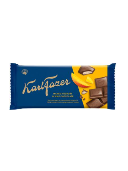 Плиточный шоколад Karl Fazer Mango с йогуртом 121г