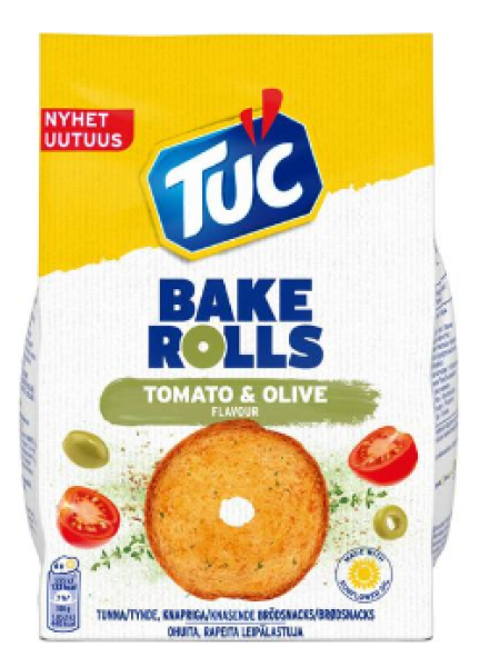 Сухарики TUC Bake Rolls Tomato Olives 150г томаты оливки
