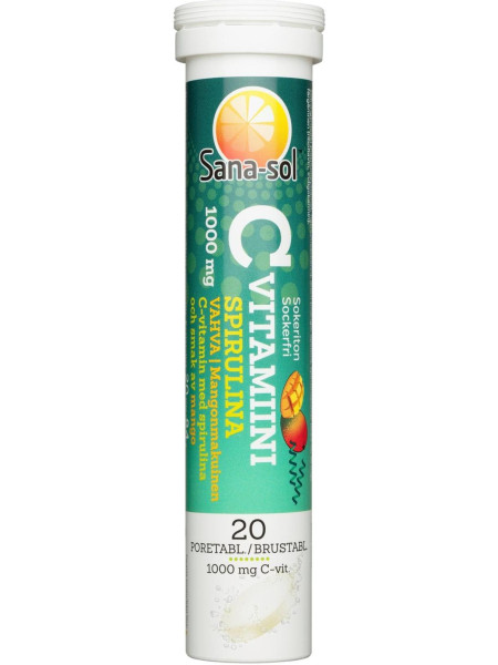 Шипучие витамины Sana-sol Vitamin C Mango 20шт со вкусом манго без сахара 