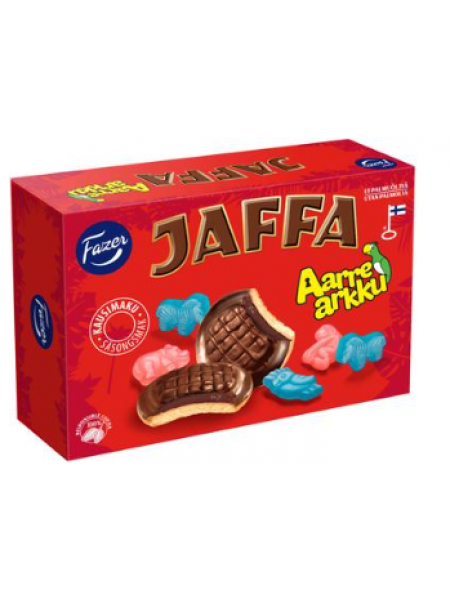 Песочное печенье с мармеладом Fazer Jaffa Aarrearkku 300г в коробке