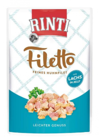 Влажный корм для собак Rinti Filetto Kana & Lohi филе курицы и лосося в желе 100г