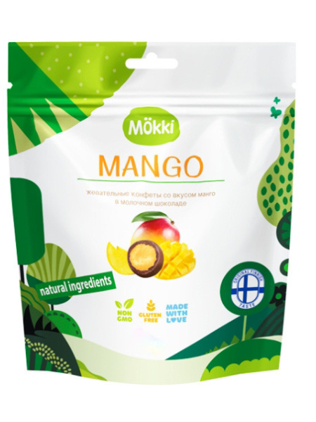 Жевательные конфеты Mokki Mango 65 г манго в молочном шоколаде 