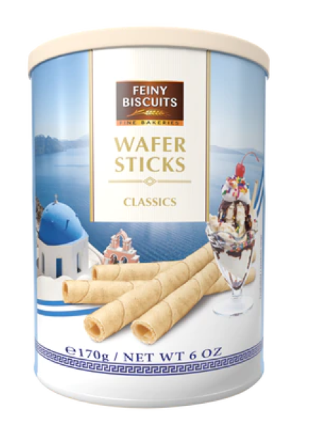 Трубочки Feiny Biscuits Wafer Sticks 170г в ж\б без начинки