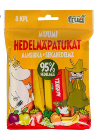 Фруктовые батончики для детей Moomin 120 г 8 шт клубника и ассорти из фруктов