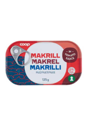 Филе скумбрии в томатном соусе  Coop makrillifilee 125г
