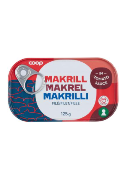 Филе скумбрии в томатном соусе Coop makrillifilee 125г