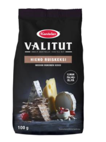 Крекеры с тмином Kantolan Valitut Ruiskeksi 100г