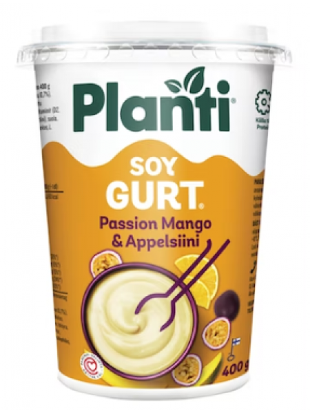Соевый йогурт Planti Soygurt Passion, Mango & Appelsiini 400г маракуйя апельсин манго