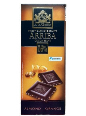 Шоколад плиточный J.D. Gross Arriba 56% Almond and Orange 125г