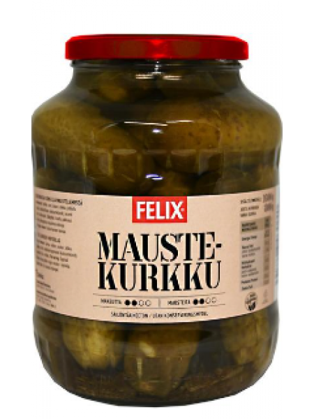 Корнишоны целые с пряностями Felix maustekurkkuja 1600/800г
