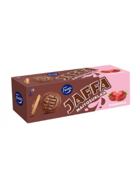 Печенье Fazer Jaffa глазированное молочным шоколадом с начинкой со вкусом клубники 150г