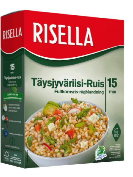 Цельнозерновая рисово-ржаная смесь Risella Täysjyväriisi-ruis 800 г 