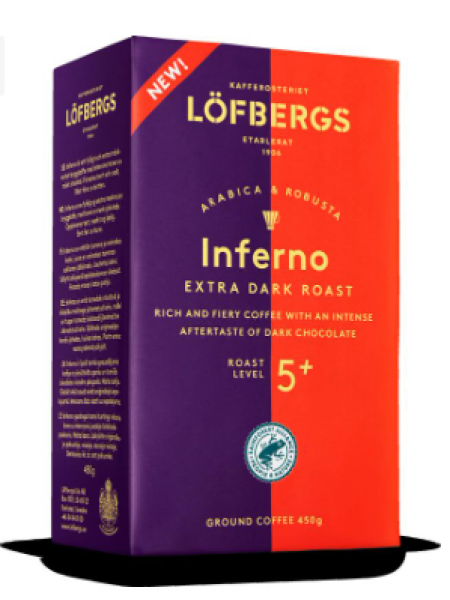 Молотый кофе Löfbergs Inferno Extra Dark 450г