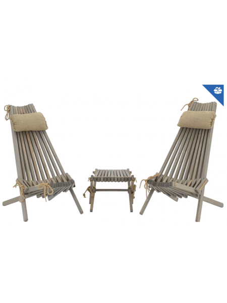 Комплект стульев и стол EcoFurn Eco сосна под маслом серый