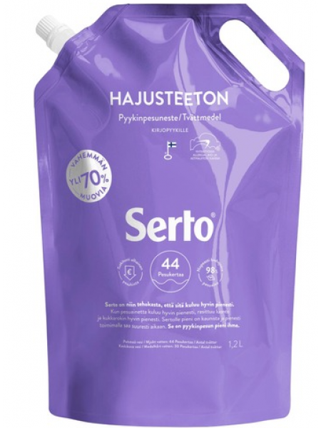 Жидкий порошок для стирки цветного белья Serto Hajusteeton 1,2л без запаха