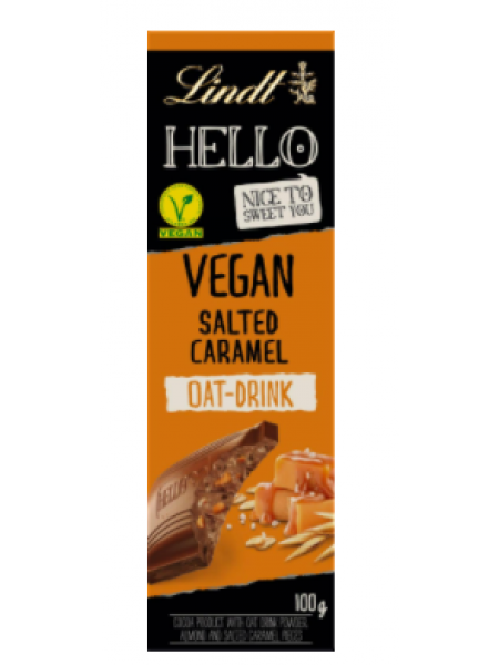 Веганский шоколадный батончик Lindt Hello Vegan с соленой карамелью 100г