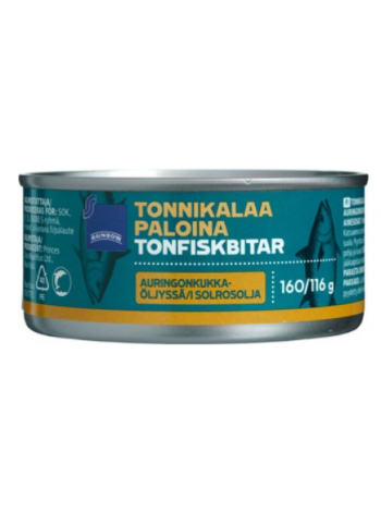Кусочки тунца в подсолнечном масле Rainbow Tonnikalaa Paloina 160/116г