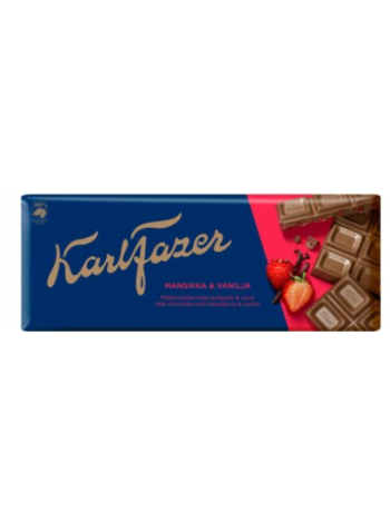 Плиточный шоколад Karl Fazer клубника ваниль 190г