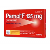 Таблетки растворимые при гриппе и простуде PAMOL F 125 мг 12 шт для детей