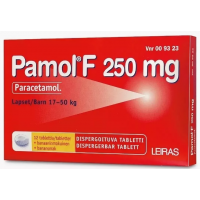 Таблетки растворимые при гриппе и простуде PAMOL F 250мг 12 таб для детей