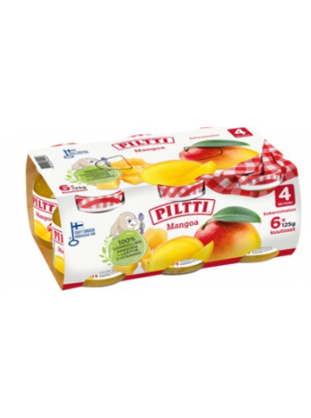 Фруктовое пюре Piltti Mangoa Hedelmäsose 6x125 г манго с 4 месяцев