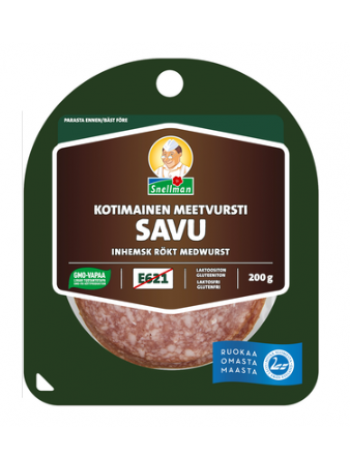 Салями копченая Snellman Kotimainen Meetvursti Savu 200г в нарезке Не содержит лактозы