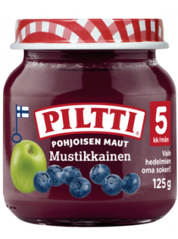 Фруктовое пюре Piltti Pohjoisen Maut Mustikkainen 125 г с 5 месяцев