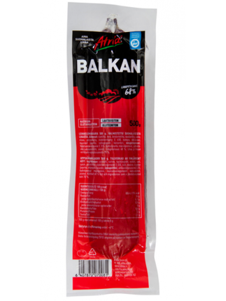 Колбаса Atria Balkan Makkara Tanko 500г в нарезке без лактозы и глютена