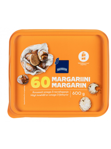 Маргарин богатый жирными кислотами омега-3 Rainbow margariini 60% 600г
